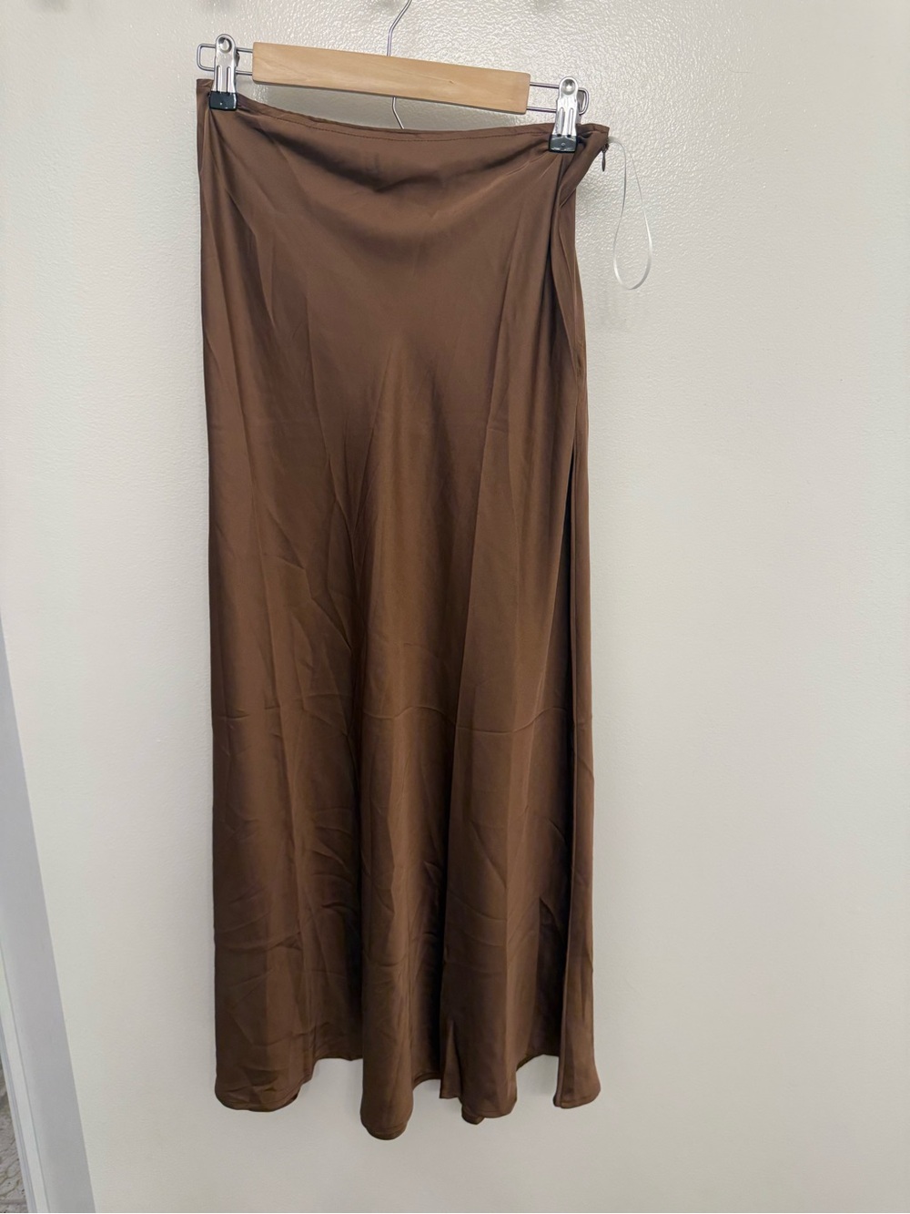 Petal & Pup Brown Satin Maxi Skirt